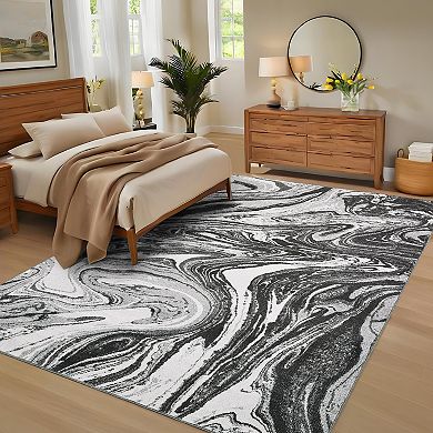 Modern Abstract Rugs: Ultra-Soft, Machine Washable & Non-Slip, for Living Room, Bedroom, Kitchen
