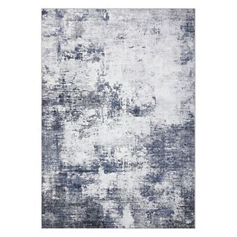 Boho Washable Rugs with Non-Slip Backing, Low Pile Geometric Carpet for Bedroom & Nursery