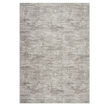 Modern Abstract Washable Area Rug - Non-Slip Low Pile Neutral Rug for Living Room, Bedroom, Nursery