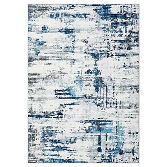Modern Low Pile Abstract Rug - Washable, Non-Slip, Foldable Large Carpet for Living Room & Bedroom