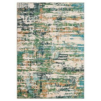 Modern Low Pile Abstract Rug - Washable, Non-Slip, Foldable Large Carpet for Living Room & Bedroom