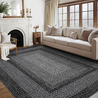 Farmhouse Non-Slip Runner Rug - Machine Washable Low Pile Carpet for Kitchen, Hallway, Laundry Room