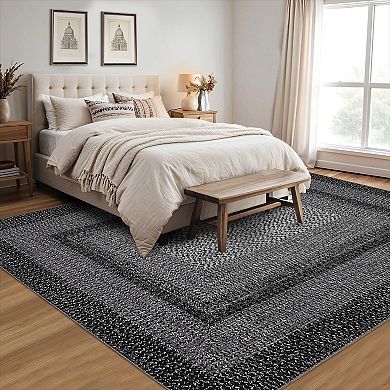 Farmhouse Non-Slip Runner Rug - Machine Washable Low Pile Carpet for Kitchen, Hallway, Laundry Room