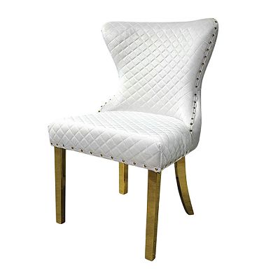 Anova Dining Side Chair Set of 2, Diamond Pattern Seat, Leg