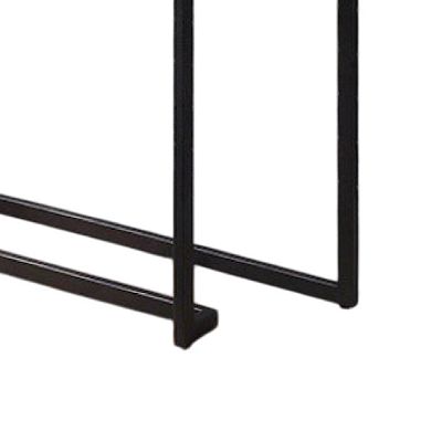 Iry Sofa Console Table, Black Steel Sled Base, 47 Inch, White Lacquer