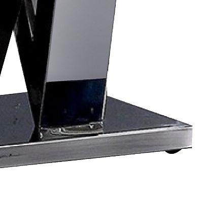 Vily Side End Table, 24 Inch Faux Marble Top, V-Style Chrome Pedestal