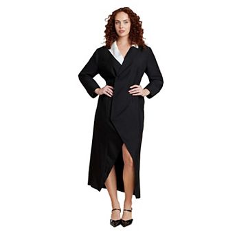 ELOQUII Women's Plus Size Colorblocked Maxi Blazer Dress