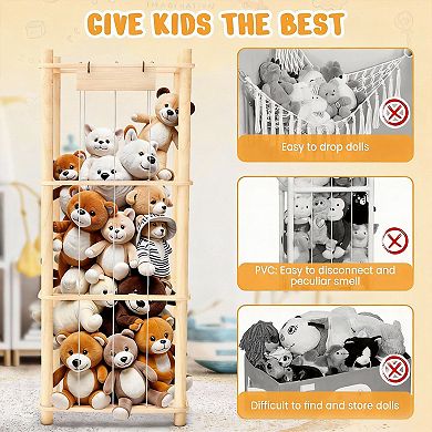 Stuffed animal storage organizer; toy and doll storage. Suitable for children's rooms, playrooms, an