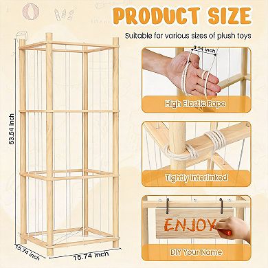 Stuffed animal storage organizer; toy and doll storage. Suitable for children's rooms, playrooms, an