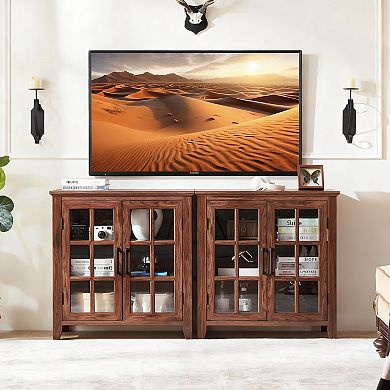 Wooden Farmhouse Sideboard Cabinet with Storage