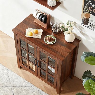 Wooden Farmhouse Sideboard Cabinet with Storage