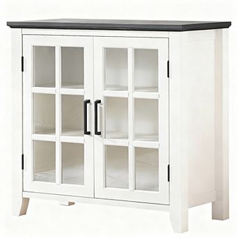 Wooden Farmhouse Sideboard Cabinet with Storage