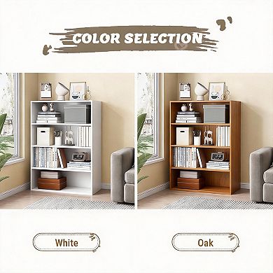 4-Tier White MDF Cube Storage Shelves