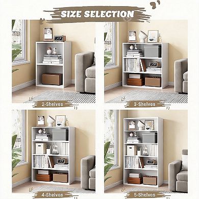4-Tier White MDF Cube Storage Shelves