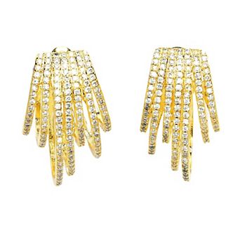 AGP PARIS Diva Collection Cubic Zirconia Fringe Stud Earrings
