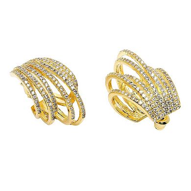 AGP PARIS Diva Collection Cubic Zirconia Fringe Stud Earrings