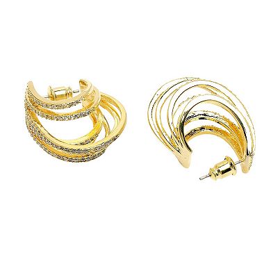 AGP PARIS Diva Collection Cubic Zirconia Fringe Stud Earrings