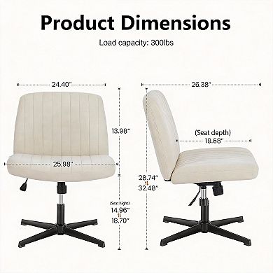 Ergonomic armless office chair and makeup chair. Suitable for home offices and dressing tables.