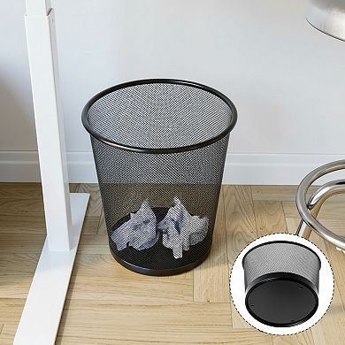 Steel Mesh Trash Can Set Round Design for Home Office and Garage