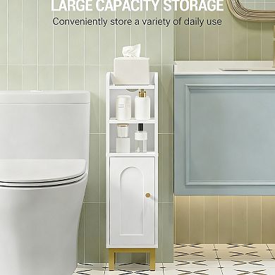 Space-saving Bathroom Cabinet with Adjustable Shelves for Narrow Spaces