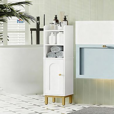 Space-saving Bathroom Cabinet with Adjustable Shelves for Narrow Spaces
