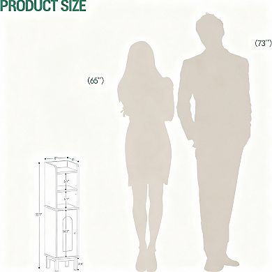 Space-saving Bathroom Cabinet with Adjustable Shelves for Narrow Spaces