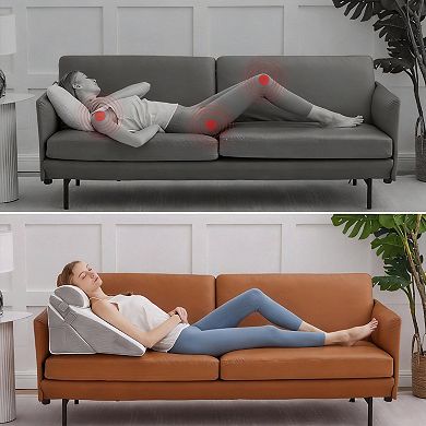 Adjustable 3-Piece Memory Foam Wedge Pillow for Sleep, Post-Surgery, Acid Reflux Relief