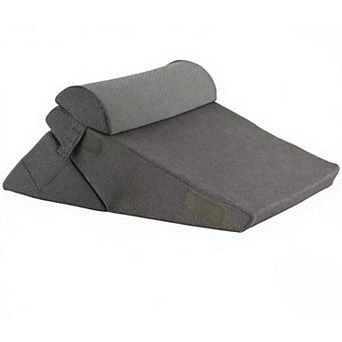 Adjustable 3 pc Memory Foam Wedge Pillow for Sleep, Post-Surgery, Acid Reflux Relief