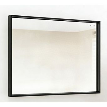 Aluminum Alloy Rectangular Mirror, Tempered Glass, Clear Reflection, Multiple Hanging Options