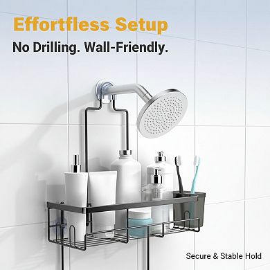 Hanging Shower Caddy No Drilling Rustproof Shelf for Shampoo and Soap