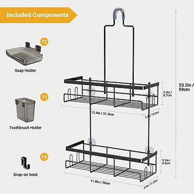 Hanging Shower Caddy No Drilling Rustproof Shelf for Shampoo and Soap