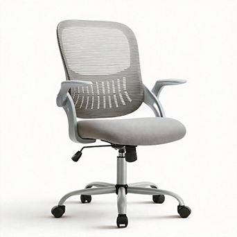 Ergonomic Mesh Swivel Chair with Lumbar Support and Flip-up Arms