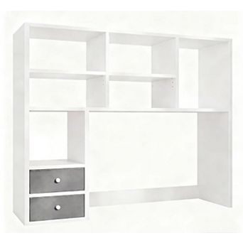 High-capacity Desk Hutch with 7 Compartments & 2 Drawers for Efficient Storage