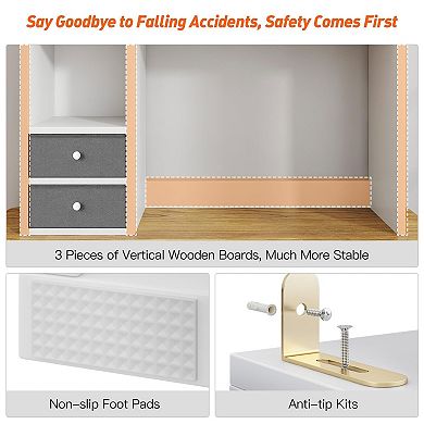 High-capacity Desk Hutch with 7 Compartments & 2 Drawers for Efficient Storage