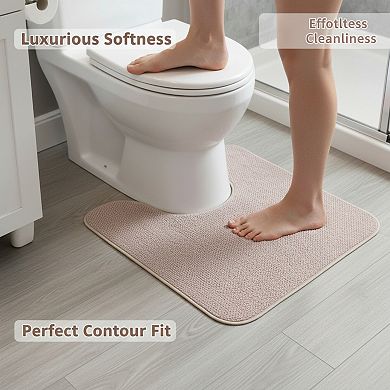 U Shaped Bathroom Rug Machine Washable Non Slip and Quick Dry