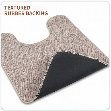 U Shaped Bathroom Rug Machine Washable Non Slip and Quick Dry