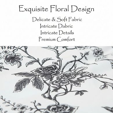 Oversized King Duvet Cover Set 3pc, White & Charcoal 104x90 Inches with Shams