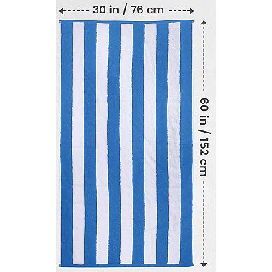 Cabana Stripe Beach Towel Oversized Ringspun Cotton Highly Absorbent