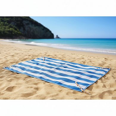 Cabana Stripe Beach Towel Oversized Ringspun Cotton Highly Absorbent
