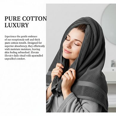 Luxury Towel Set Plush Ring Spun Cotton Super Absorbent Quick Dry