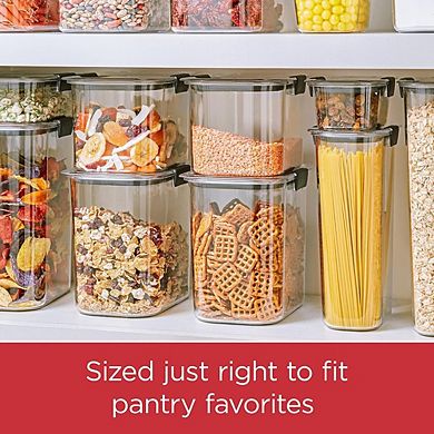 16-Cup Airtight Food Storage Container with Lid, Clear/Grey for Pantry & Food Storage