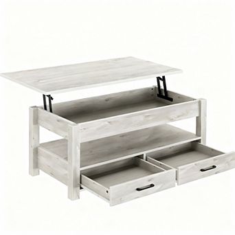 Adjustable coffee table with storage, suitable for the living room
