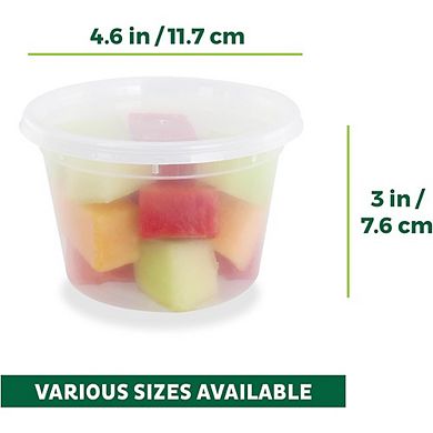 50-Pack 16 oz Plastic Food Storage Containers with Lids, Leakproof