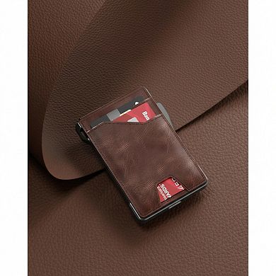 Tactical Leather Wallet with Pop Up Card Case and RFID Blocking