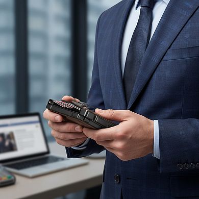 Tactical Leather Wallet with Pop Up Card Case and RFID Blocking