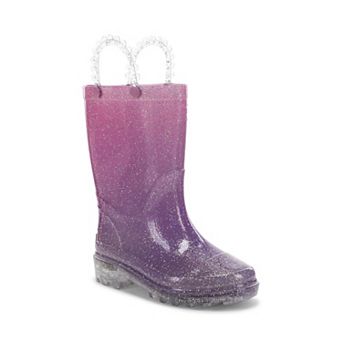 Western Chief Girls Glitter Ombre Lighted Rain Boots