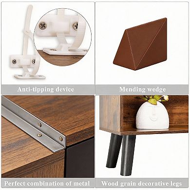 Medieval brown cube bookshelf; storage cabinet. Stylish storage for home and office