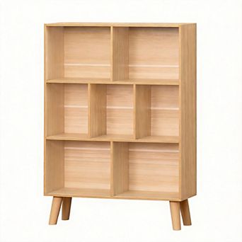 Medieval brown cube bookshelf; storage cabinet. Stylish storage for home and office