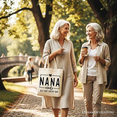 Nana Mode Canvas Tote Bag, All Day Every Day Gift Shopper for Grandma