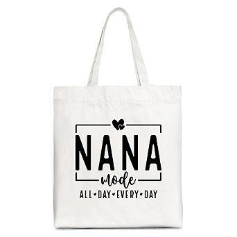 Nana Mode Canvas Tote Bag, All Day Every Day Gift Shopper for Grandma
